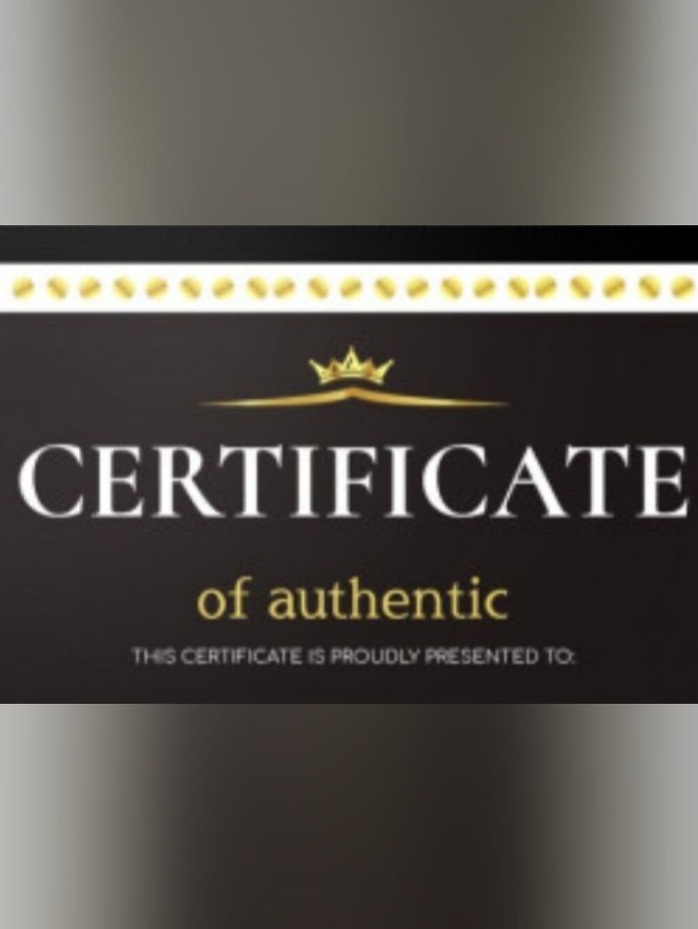 Certificate Of Authenticity. Authentic Detective